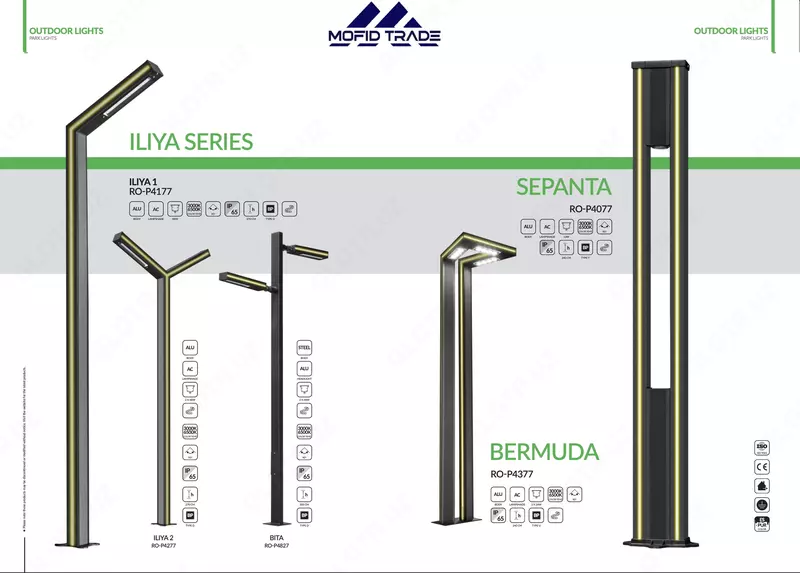 Опоры для парковых и уличных светильников