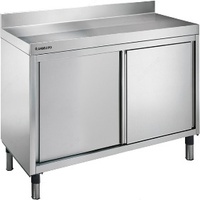  Рабочий стол из нержавеющей стали Angelo Po 100х70х90мм с двумя дверцами - 