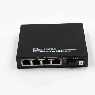 Медиаконвертер 1*9 10/100M Single Mode Single Fiber 25km 4 RJ45 Media Converter