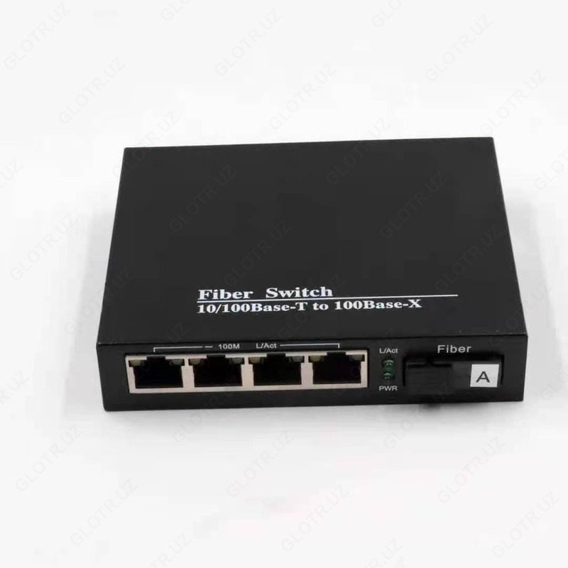 Медиаконвертер 1*9 10/100M Single Mode Single Fiber 25km 4 RJ45 Media Converter