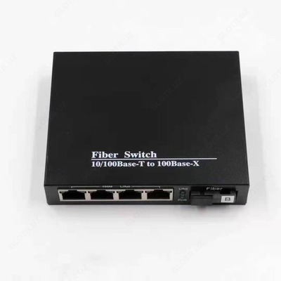 Медиаконвертер 1*9 10/100M Single Mode Single Fiber 25km 4 RJ45 Media Converter