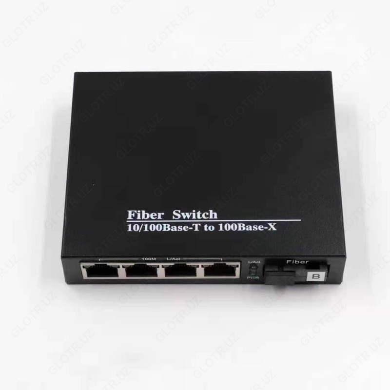 Медиаконвертер 1*9 10/100M Single Mode Single Fiber 25km 4 RJ45 Media Converter