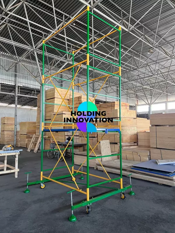  Леса на колесах (вышка-тура) с деревянными настилами в комплекте  изготовление от 3 до 15м в высоту - 