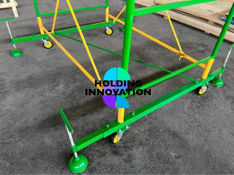  Леса на колесах (вышка-тура) с деревянными настилами в комплекте  изготовление от 3 до 15м в высоту Только в розницу