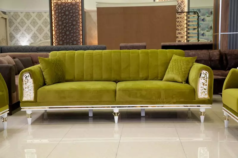 Yashash xonasi uchun yumshoq mebellar to'plami "Go'zal" Chakana savdo