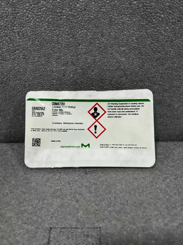 CRM47791 Смесь метиловых эфиров линолевой кислоты цис/транс, сертифицированный стандартный образец, 10 мг/мл в дихлорметане
