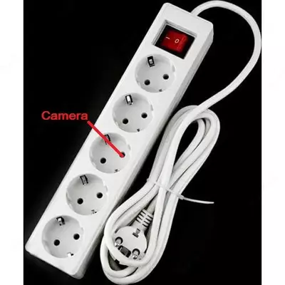 Скрытая видео аудио камера установленная в удленитель подачи электрического тока Только в розницу