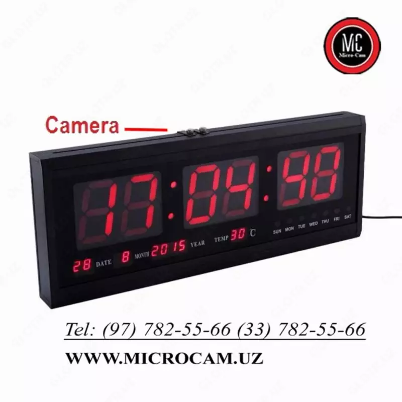 HD-FullHD-2K-4K yashirin videokamerali elektron soat MICRO-CAM