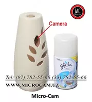 Havo spreyiga o'rnatilgan videokamera tomonidan yashiringan (audio yozuv bilan)