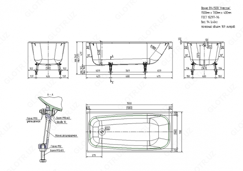 ванна чугунная