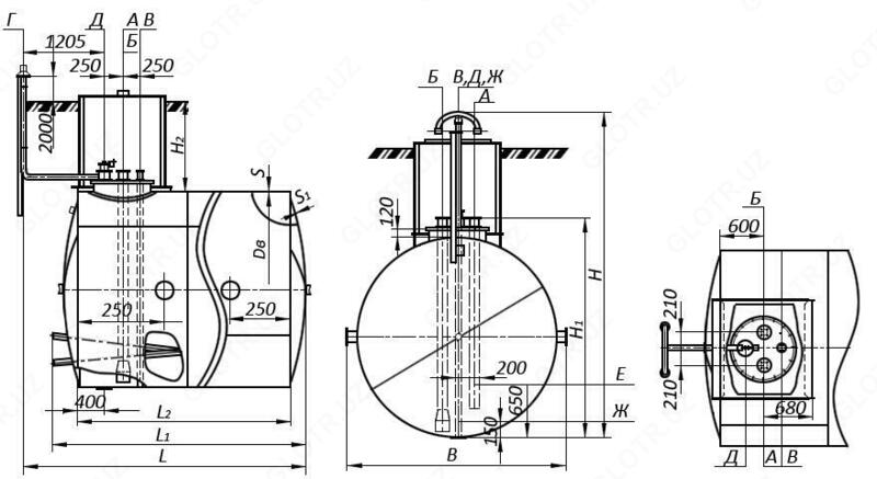 Резервуар горизонтальный цилиндрический РГ-3 - 9 795 831 сум