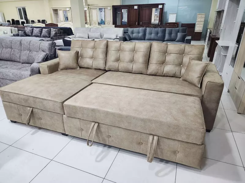 Угловой диван с механизмом дельфин