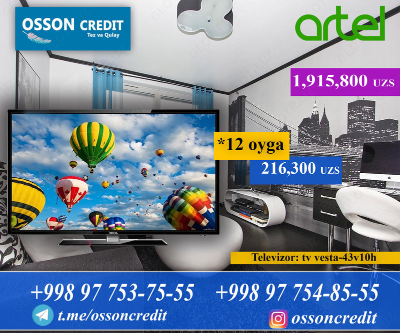 Televizor vesta-43v10h qora - {0} so'mdan