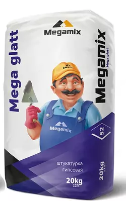 Штукатурка гипсовая Megamix Mega glatt