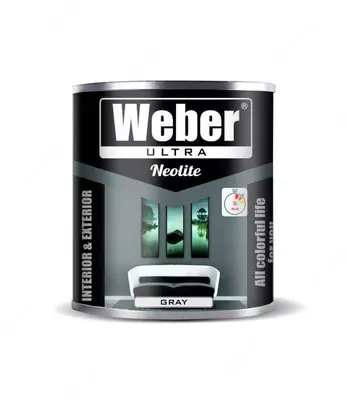 Weber серая краска неолит 2.5 кг - 164 494.4 сум / шт.