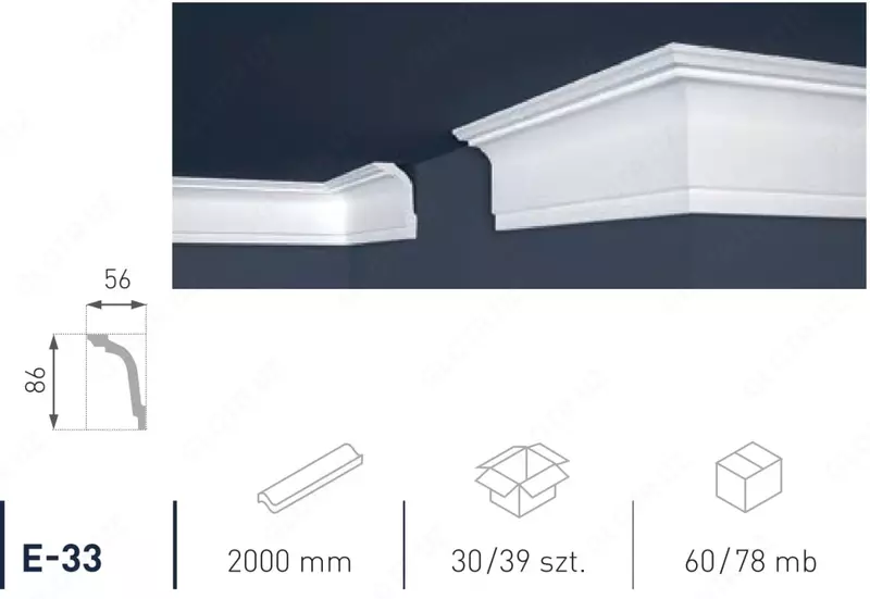 Тяги из лепнины E33 (39) 86*56 MARBET