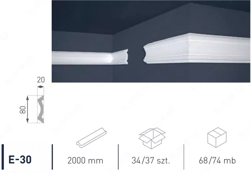 Тяги из лепнины E30 (37) 80*20 MARBET