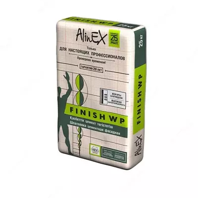 ШПАТЛЕВКАфасад финиш WP (oq fasad) 25kg ALINEX