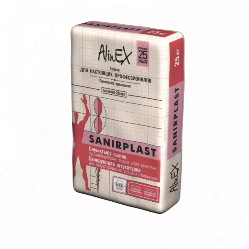 ШПАТЛЕВКА фасад Sanirplast (antisol) 25kg ALINEX