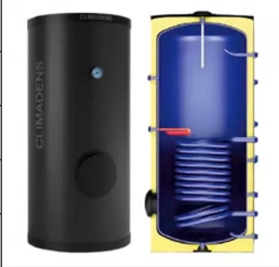 Boyler 2x teplo obmennik Koja (qora) 500L CLIMADENS