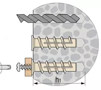 Дюбель пластиковый (пробка) (20 шт) газоблок (газобетон) 40*50
