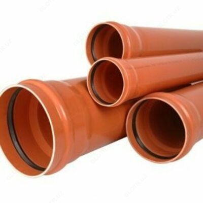 Труба КАНАЛИЗАЦИЯ НАРУЖНАЯ Ø160 с раструбом L=2 м рыжая (2) VALFEX РОССИЯ