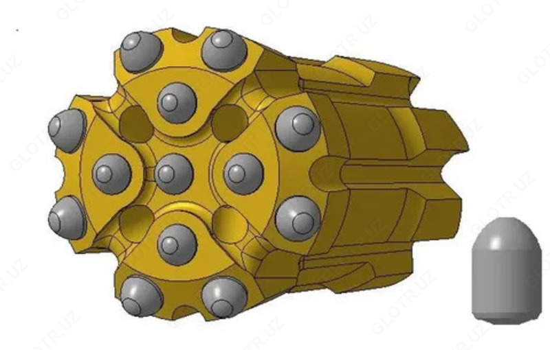 Коронки гидроперфораторные резьба КНШ 43-R32. ВS МХ 710.00 - по запросу