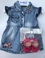 Qizlar uchun denim kiyimi-sarafan