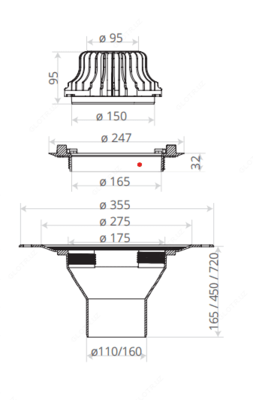 Воронка кровельная - VPO 160x165 - Цена по запросу