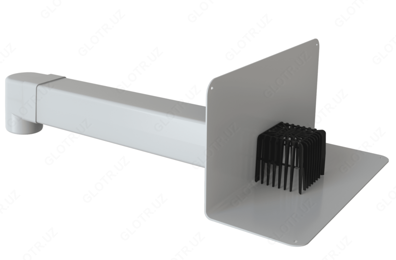 Barg ushlagichi va VC-PVC 100x100 chiqishi bilan parapet tomining chiqishi