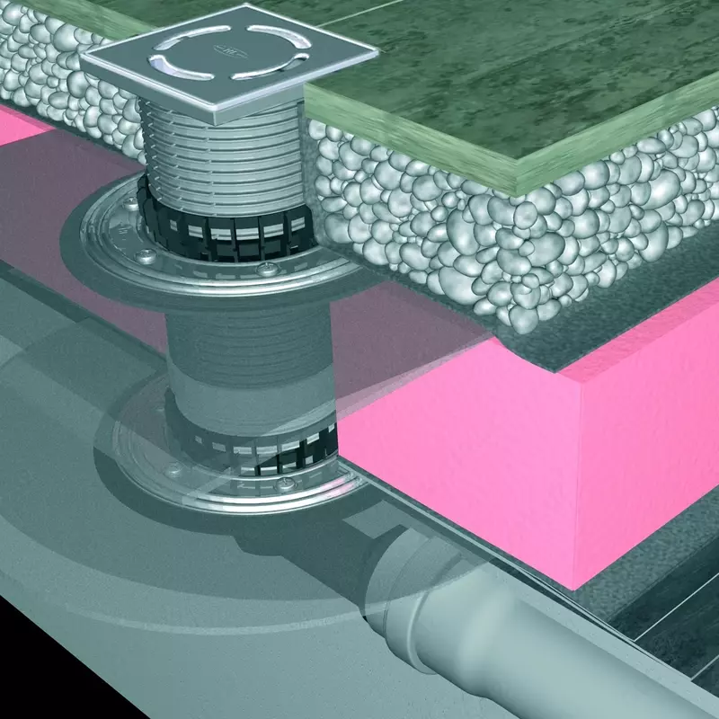 Воронка для балконов и террасы горизонтальная VB 520.1 F Россия - по запросу