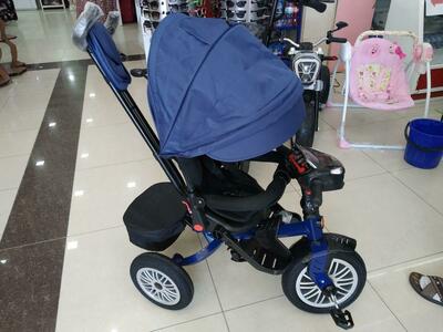 Велосипед- коляска трансформер - музыка - Резиновые колеса - подсветка-фары - несколько положений наклона спинки - разворот сидения на 180 градусов Только в розницу