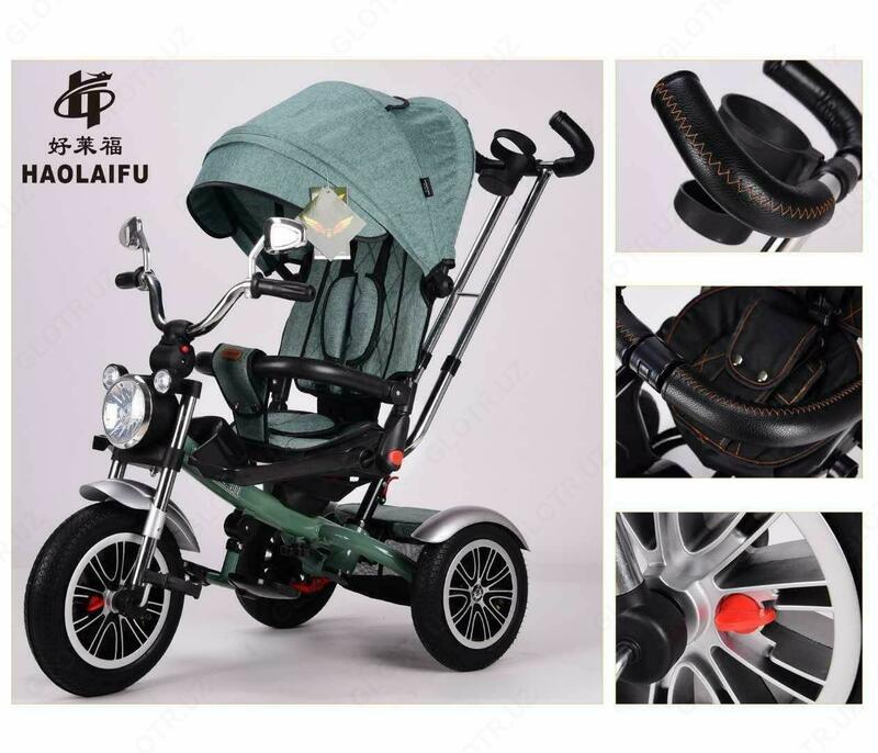 Velosiped aravachasi transformatori - musiqa - Kauchuk g'ildiraklar - yoritish chiroqlari - orqa o'rindiqning bir necha holati - o'rindiqni 180 gradusgacha burish Avtomobillar