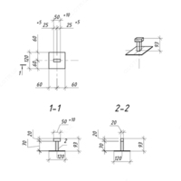 Закладная под бетонирование 120х120 мм h-90 мм - 