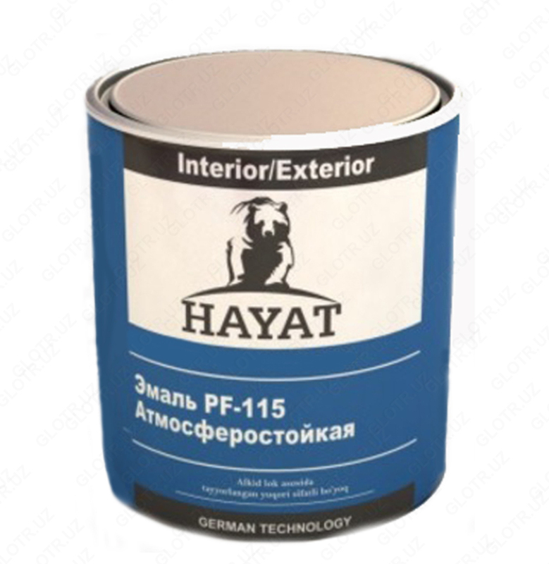 Эмаль ПФ-115 серая «HAYAT» (3кг.) - 9.1 so'm