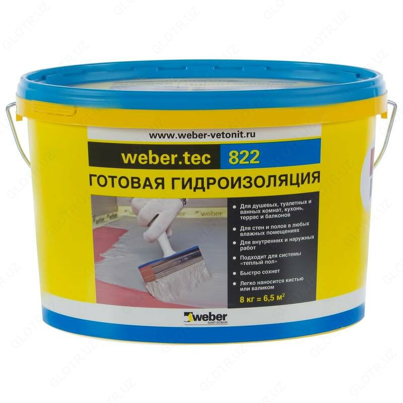  идроизоляция Weber.vetonit Weber.tec 822 серая 8 кг - 