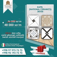 30x30 hajmli milliy keramikadan plitka