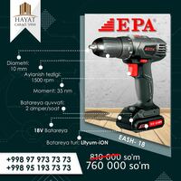 EPA EASH-18 simsiz tornavida - 760 000 so'm