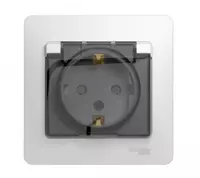 Розетка с заземлением  со шторками  с крышкой 16А  IP44  в сборе (белая) Арт. GSL000148