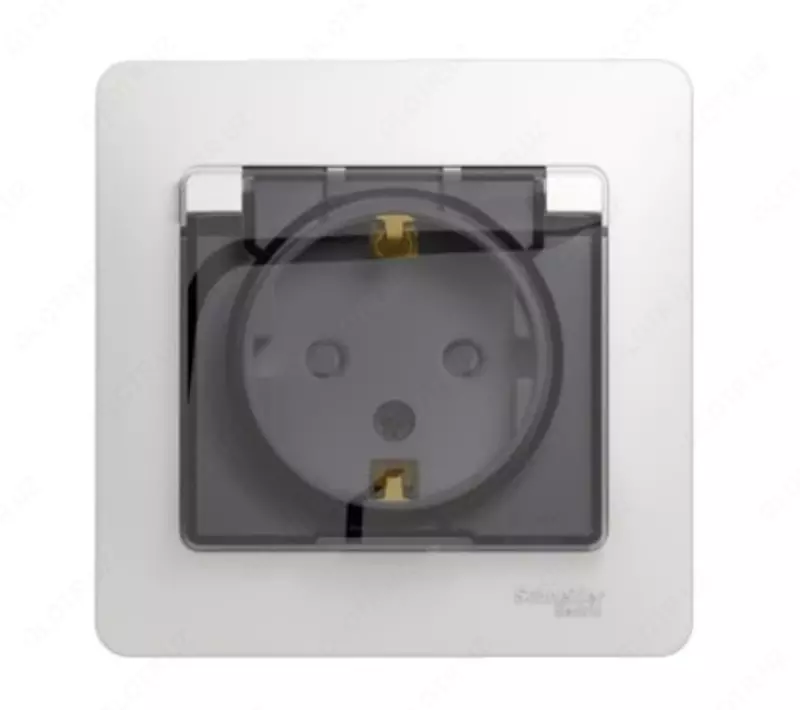  Розетка с заземлением  со шторками  с крышкой 16А  IP44  в сборе (белая) Арт. GSL000148 - 