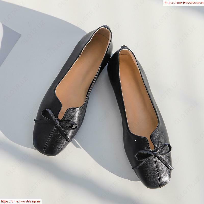 Bo'yashsiz haqiqiy charmdan qilingan ayollar balet kvartiralari; yumshoq tagliklardagi yumshoq tagliklar; Dam olish uchun espadrilles; kamon bilan tasodifiy ayollar. Ulgurji va chakana