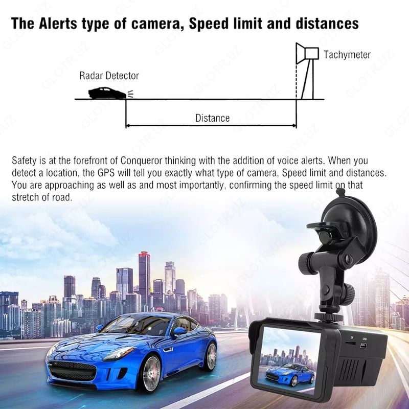 2 в 1 Многофункциональный Автомобильный видеорегистратор с полночастотным радар-детектором. Только в розницу