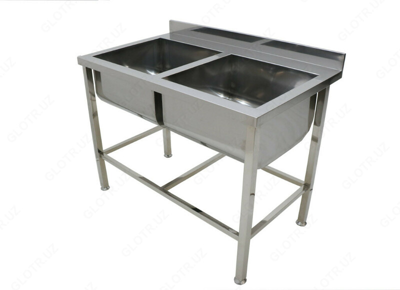 ВАННА МОЕЧНАЯ ДВОЙНАЯ ЦЕЛЬНОСВАРНАЯ. КАРКАС ИЗ НЕРЖАВЕЮЩЕГО МЕТАЛЛА