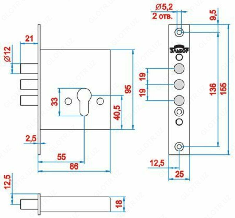   Врезной замок ЭЛЬБОР КРЕМЕНЬ 1.03.03 2 класс (Россия)