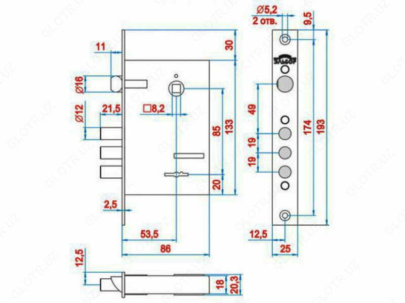 Врезной замок Эльбор КРЕМЕНЬ 1.04.27 3 класс Только в розницу
