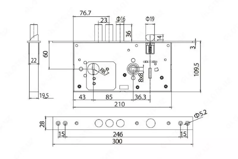  Врезной замок NBLB02  Китай Только в розницу