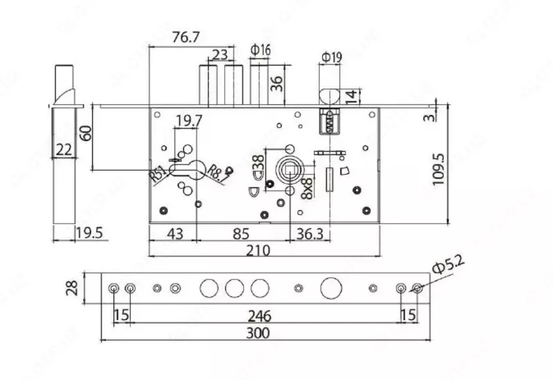  Врезной замок NBLB01  Китай ООО «RESTOB»
