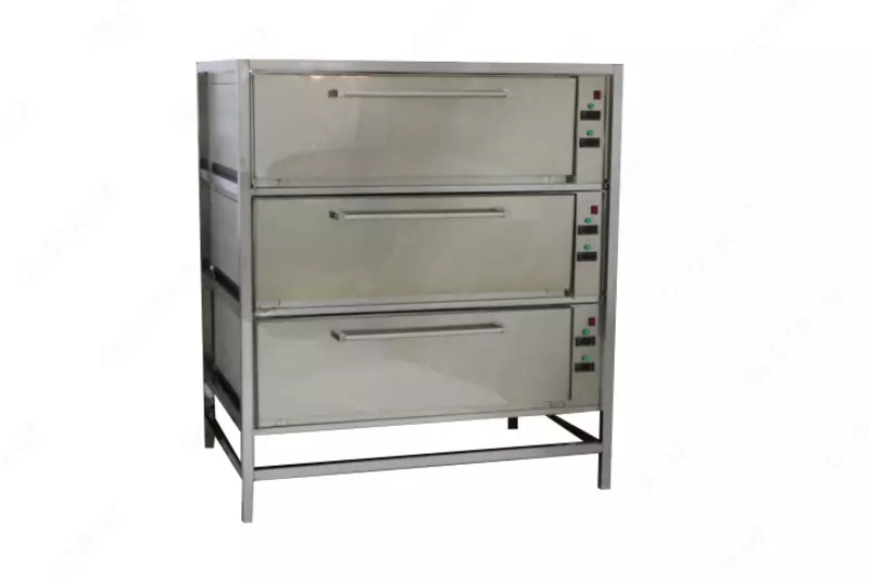  Хлебопечь Шкаф жарочный 3-х ярусный из нержавеющей стали пекарский - 
