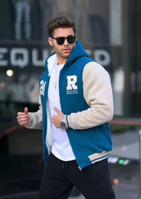 Бомбер утепленный на замке Street Style