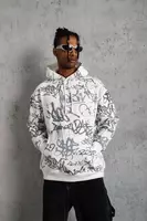 Худи с принтом и начесом